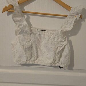 7 for all Mankind White eyelet top